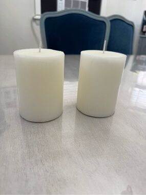 Set of 2 Chesapeake Bay Candle Jasmine Scented Pillar Candles in Ivory